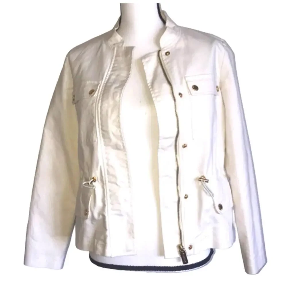 MICHAEL KORS BEIGE BLAZER JACKET WOMENS SIZE PETITE SMALL